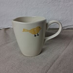 Cream Mug with Gold Bird Design